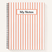 Klassischer, moderner Individuelle Name Peach Stri Notizblock (Vorderseite)