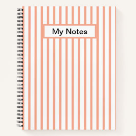 Klassischer, moderner Individuelle Name Peach Stri Notizblock