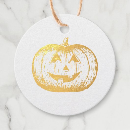Klassischer moderner Jack-o'-Laterne Pumpkin Geschenkanhänger (Vorderseite)
