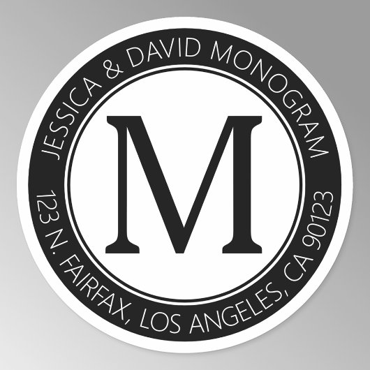 Klassischer moderner Look | Schwarz-Weiß-Rücksende Runder Aufkleber