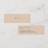 Klassischer, moderner Minimalistisch-brauner Leine Mini Visitenkarte (Vorne/Hinten)