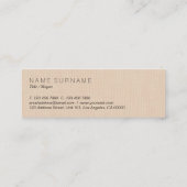 Klassischer, moderner Minimalistisch-brauner Leine Mini Visitenkarte (Rückseite)