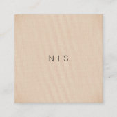 Klassischer, moderner Minimalistisch-brauner Leine Quadratische Visitenkarte (Vorderseite)