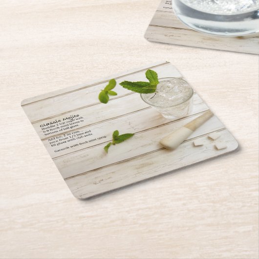 Klassischer Mojito Rechteckiger Pappuntersetzer (angewinkelt)
