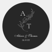 Klassischer Monogram-Umschlag Aufkleber (Vorderseite)