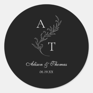 Klassischer Monogram-Umschlag Aufkleber