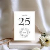 Klassischer Monogramm-Blumenkranz-Hochzeit Tischnummer