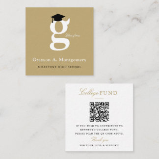 Klassischer Monogramm-Gold 'G' Abschluss College F Begleitkarte