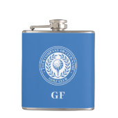 Klassischer Monogramm-Individuelle Name Blau Flachmann (Vorderseite)