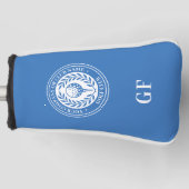 Klassischer Monogramm-Individuelle Name Blau Golf Headcover (Vorderseite)