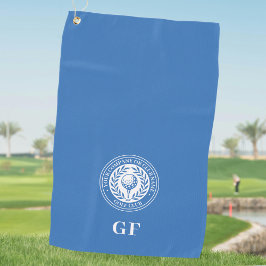 Klassischer Monogramm-Individuelle Name Blau Golfhandtuch