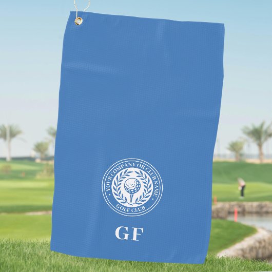 Klassischer Monogramm-Individuelle Name Blau Golfhandtuch