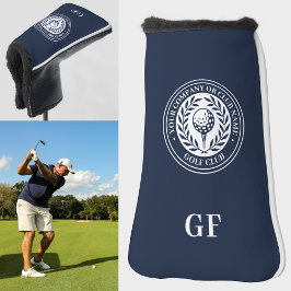 Klassischer Monogramm Individuelle Name Dunkelblau Golf Headcover