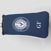 Klassischer Monogramm Individuelle Name Dunkelblau Golf Headcover (Vorderseite)