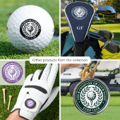 Klassischer Monogramm-Individuelle Name Lila Golf Headcover