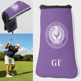 Klassischer Monogramm Individuelle Name Lila Putte Golf Headcover