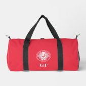 Klassischer Monogramm-Individuelle Name Rot Duffle Bag (Vorderseite)