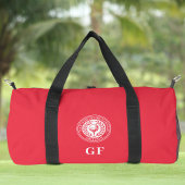 Klassischer Monogramm-Individuelle Name Rot Duffle Bag