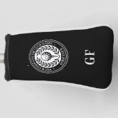 Klassischer Monogramm-Individuelle Name Schwarz-we Golf Headcover (Vorderseite)