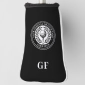Klassischer Monogramm-Individuelle Name Schwarz-we Golf Headcover (Rotieren 90)