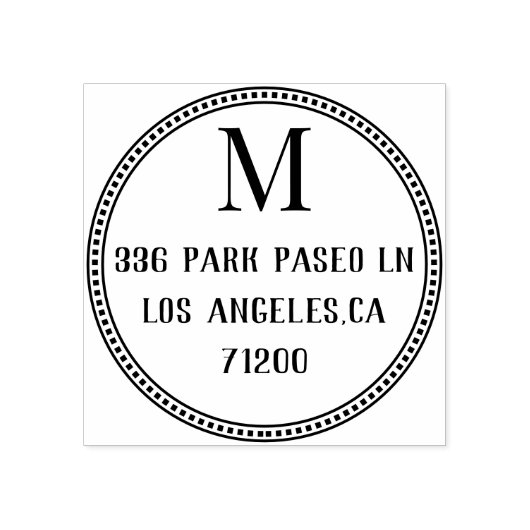 Klassischer Monogramm-Siegel-Rundkautschuk der Rüc Gummistempel (Prägung)