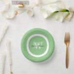 Klassischer Monogrammname Elegant Chic Soft Mint G Pappteller<br><div class="desc">Klassischer Monogramm Name Elegant Chic Soft Mint grüne Papierschalen. Klicken Sie auf diese Vorlage personalisieren, um sie mit Ihrer eigenen Monogram Initial und den Namen Bride und Groom schnell und einfach anzupassen. Ideal für Hochzeiten, Jubiläum, Polterabend, Pärchendusche oder Probe. Classic Monogram Name Elegant Chic Soft Mint Green Paper Bowls, ist...</div>