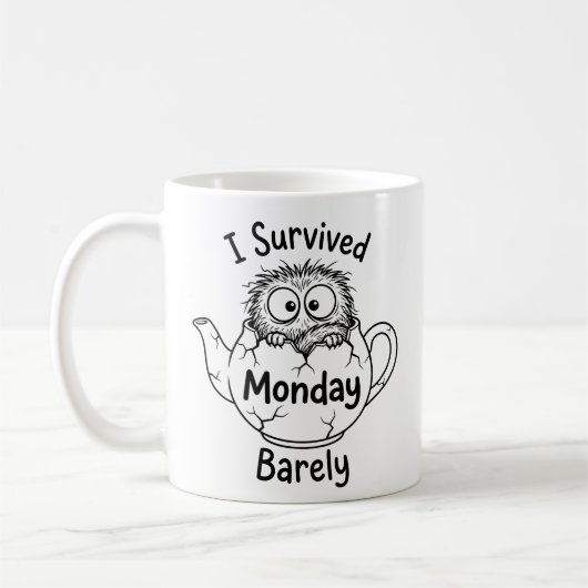 Klassischer Montag-Überlebenshumor-Becher Kaffeetasse (Links)
