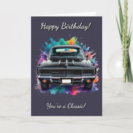 Klassischer Mopar Muscle Car Geburtstag Karte (Vorderseite)