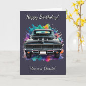 Klassischer Mopar Muscle Car Geburtstag Karte (Gelbe Blume)