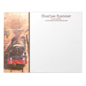 Klassischer Motor, alte Lokomotive, personalisiert Notizblock (Vorderseite)