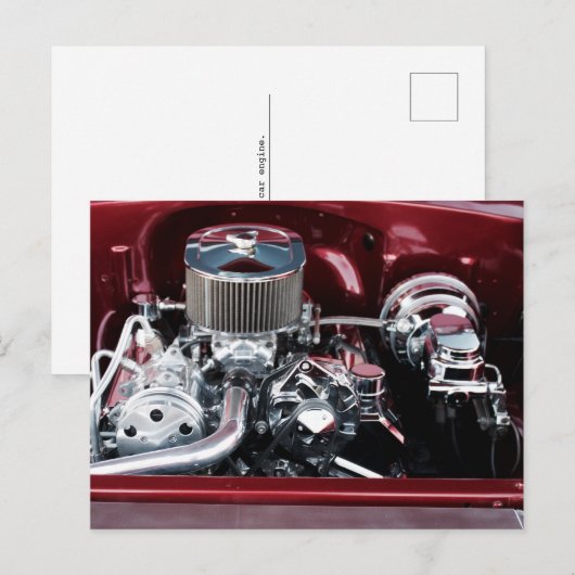 Klassischer Motor Postkarte (Vorne/Hinten)