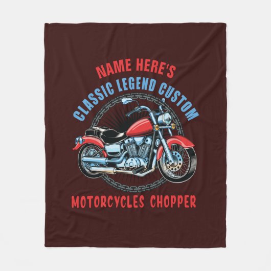 Klassischer Motorrad-Chopper hinzufügen Fleecedecke (Vorderseite)