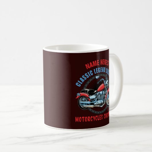 Klassischer Motorrad-Chopper hinzufügen Kaffeetasse (VorderseiteRechts)