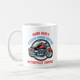 Klassischer Motorrad-Chopper hinzufügen Kaffeetasse