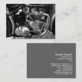 Klassischer Motorrad-Motor, MiniFoto Visitenkarte (Vorne/Hinten)