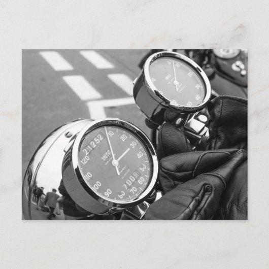 Klassischer Motorrad-Tachometer Postkarte (Vorderseite)