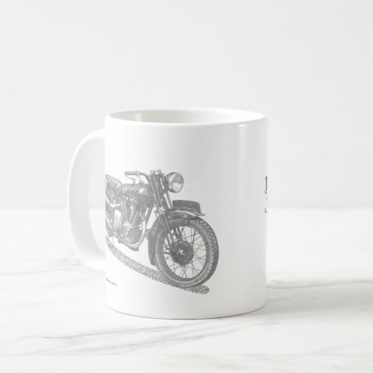 Klassischer Motorradkalender (britischer Klassiker Kaffeetasse (Vorderseite Links)
