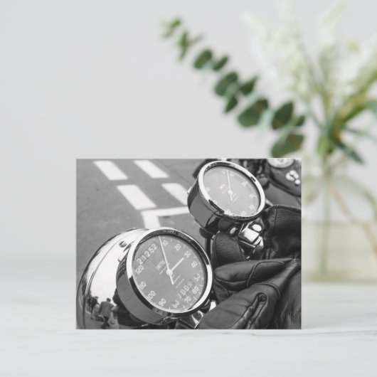 Klassischer Motorradspeedometer Postkarte (Stehend Vorderseite)