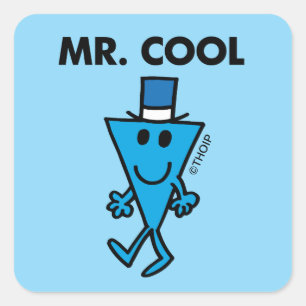 Klassischer Mr. Cool Pose Quadratischer Aufkleber
