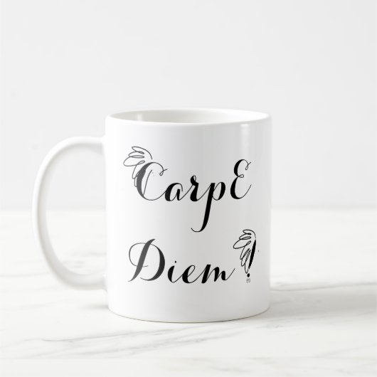 Klassischer Mug Carpe Diem Kaffeetasse (Links)