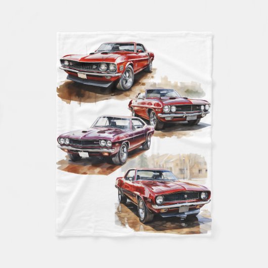 Klassischer Muscle Car Fleecedecke (Vorderseite)