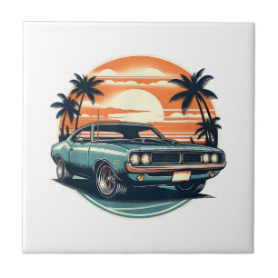 Klassischer Muscle-Car-Retro-Vintage-Stil Fliese