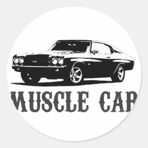 klassischer Muscle-Car Runder Aufkleber
