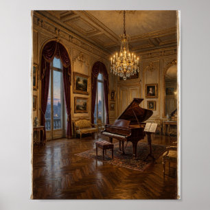 Klassischer Musiksalon Antike Cello I Poster
