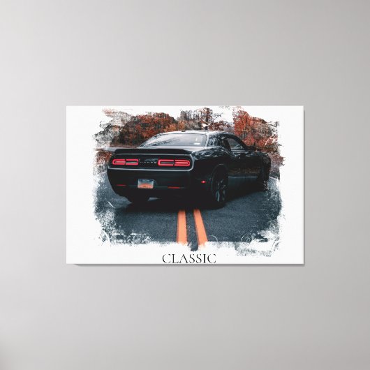 *~* Klassischer Muskelwagen Antiker alter Leinwanddruck (Vorderseite)