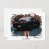 *~* Klassischer Muskelwagen Antiker Altwagen Postkarte (Vorne/Hinten)