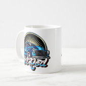 Klassischer Muskelwagen des blauen Frisierten Auto Kaffeetasse (Vorderseite Links)