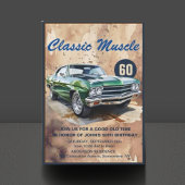 Klassischer Muskelwagen zum Geburtstag Einladung