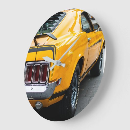 Klassischer Mustang-Superauto Große Wanduhr (Winkel)