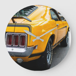 Klassischer Mustang-Superauto Große Wanduhr